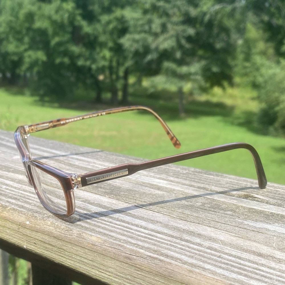SOLD💲Burberry glasses frames Made in Italy 52[]16 140 B2004 3023 Brown Clear - Picture 7 of 16
